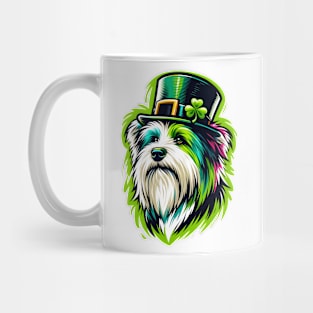 Tibetan Terrier in Leprechaun Hat: St Patrick's Day Art Mug